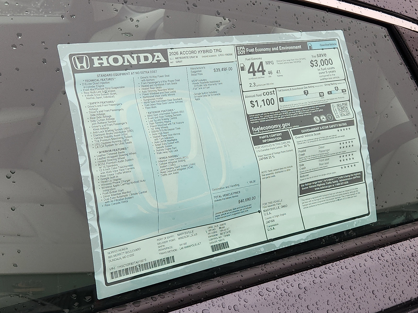 New 2026 Honda Accord Touring image 18