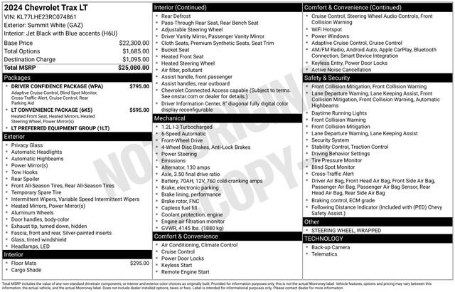 Certified 2024 Chevrolet Trax LT w/ Driver Confidence Package image 34