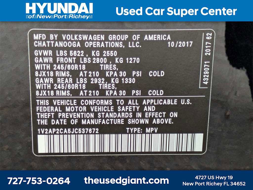 Used 2018 Volkswagen Atlas S image 34