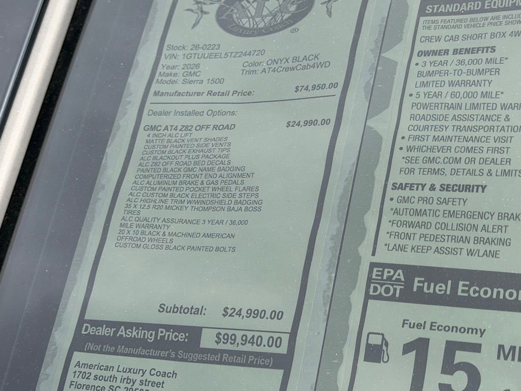 New 2026 GMC Sierra 1500 AT4 w/ Technology Package image 11