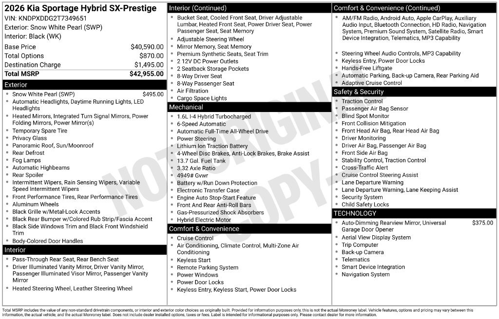 New 2026 Kia Sportage SX Prestige AWD/4WD image 33