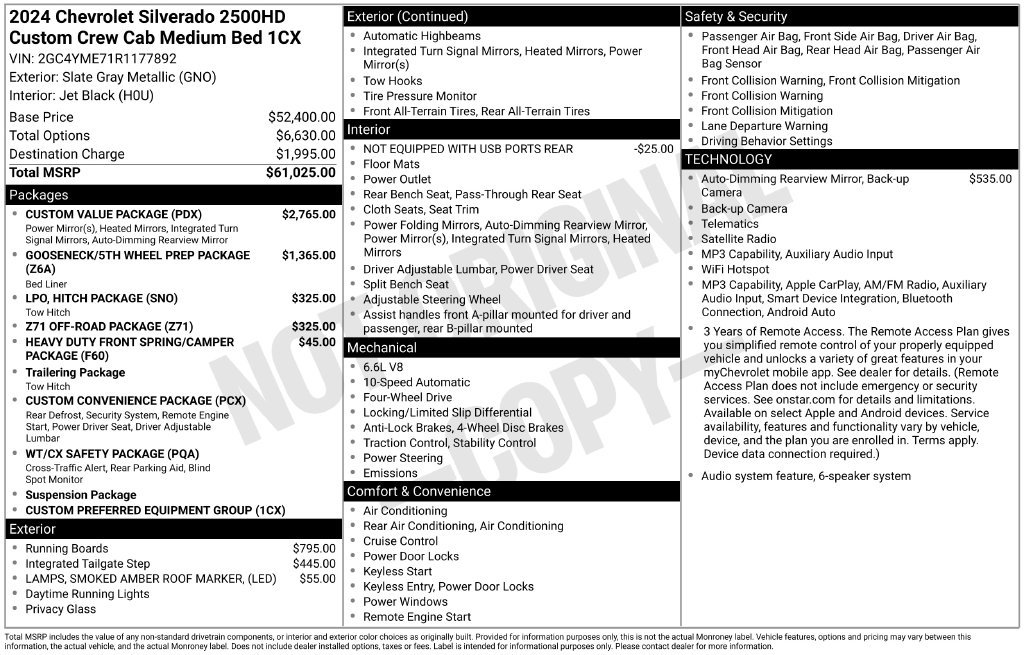 Certified 2024 Chevrolet Silverado 2500 Custom w/ Custom Value Package AWD/4WD image 5