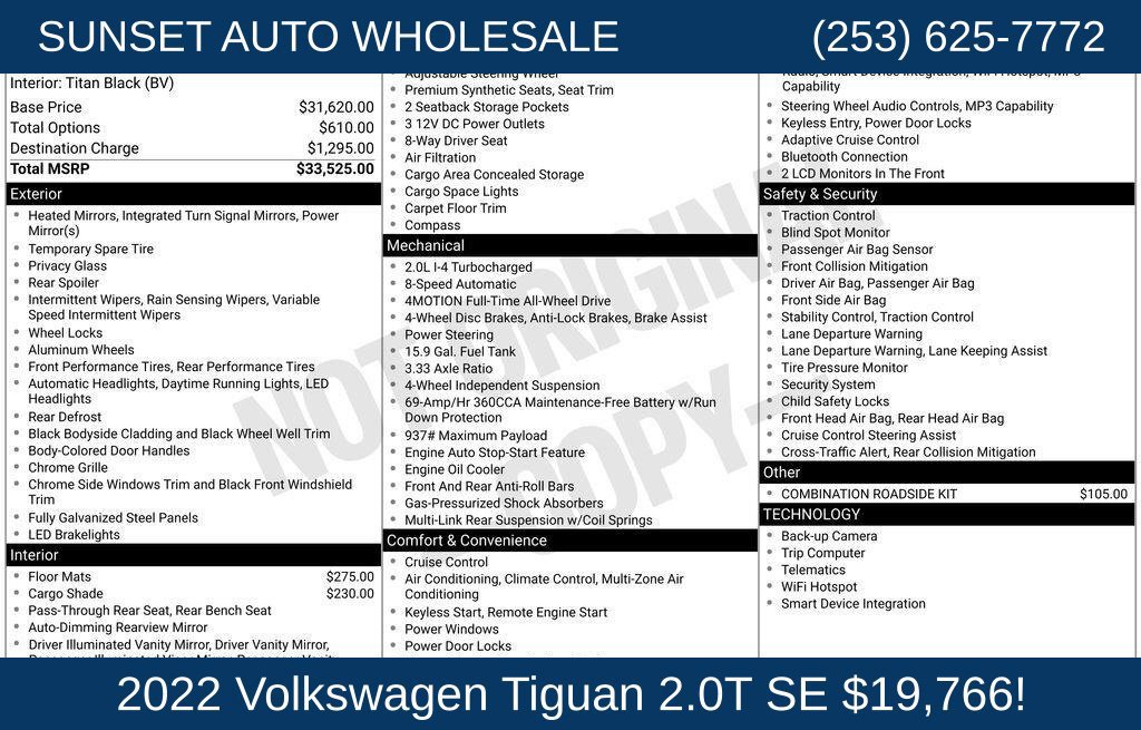Used 2022 Volkswagen Tiguan SE AWD/4WD image 48