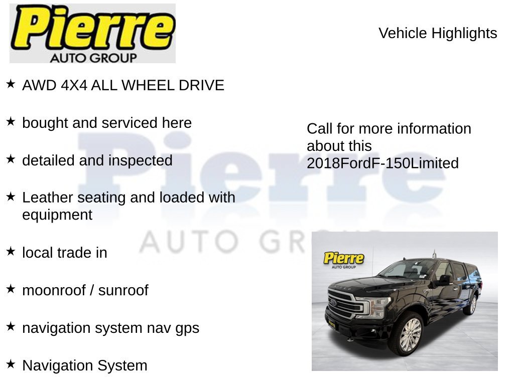 Used 2018 Ford F150 Limited w/ Trailer Tow Package AWD/4WD image 7