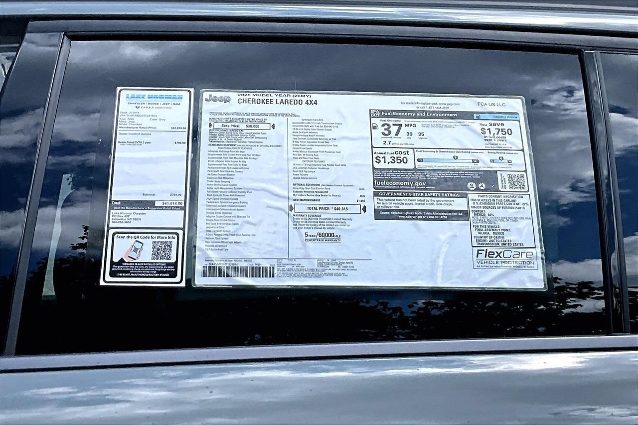New 2026 Jeep Cherokee Laredo AWD/4WD image 35