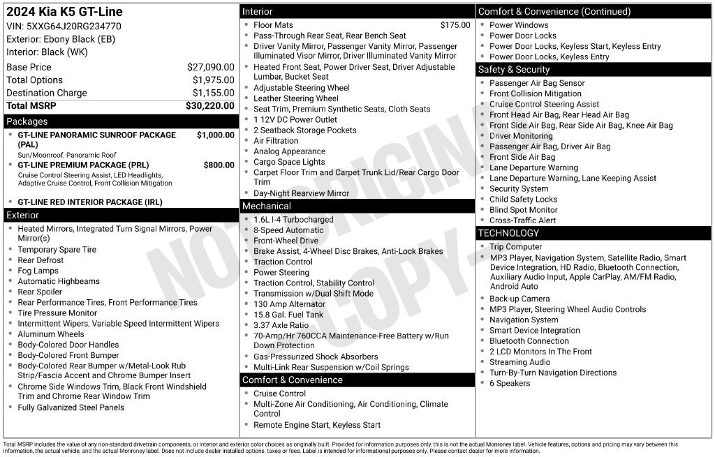 Certified 2024 Kia K5 GT-Line FWD image 10