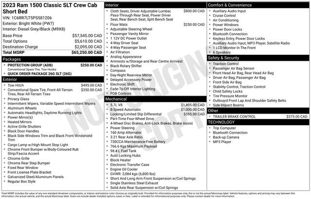 Used 2023 RAM 1500 Classic SLT w/ Protection Group AWD/4WD image 3