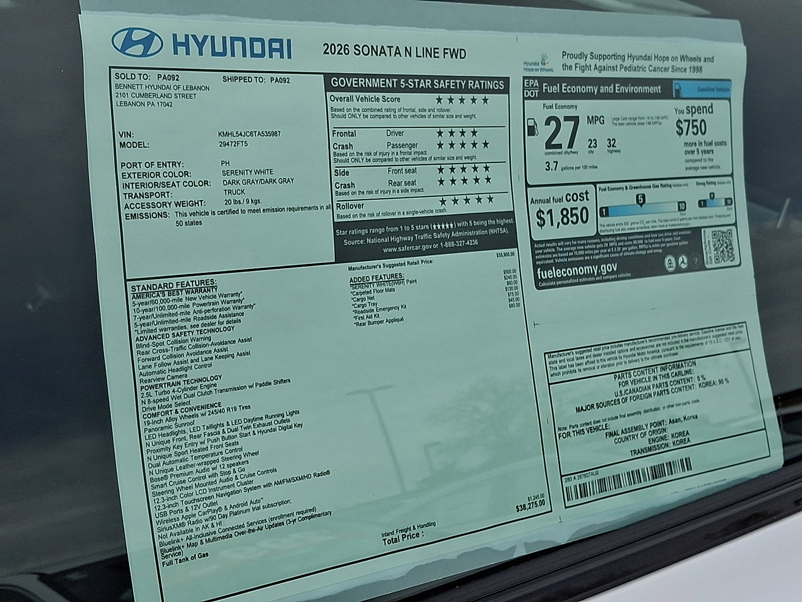 New 2026 Hyundai Sonata N Line image 9