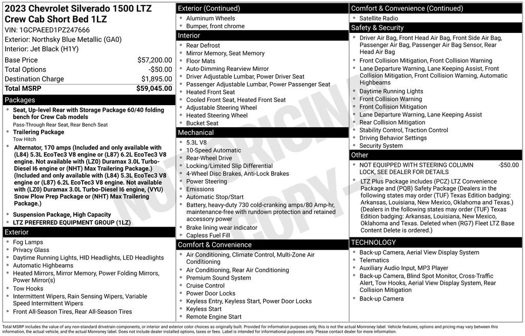 Used 2023 Chevrolet Silverado 1500 LTZ RWD image 6