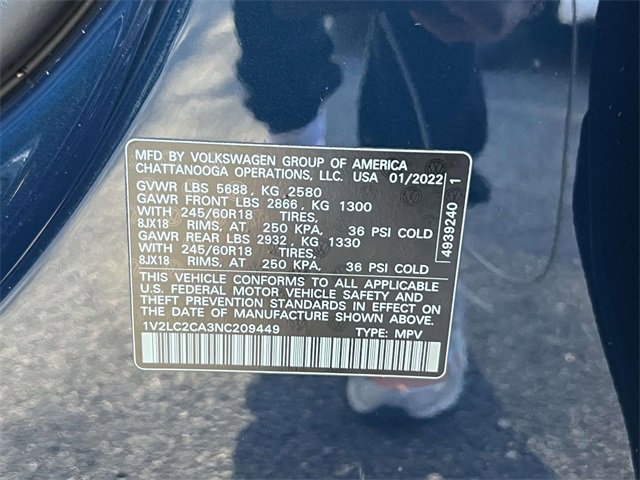 Certified 2022 Volkswagen Atlas Cross Sport SE image 20