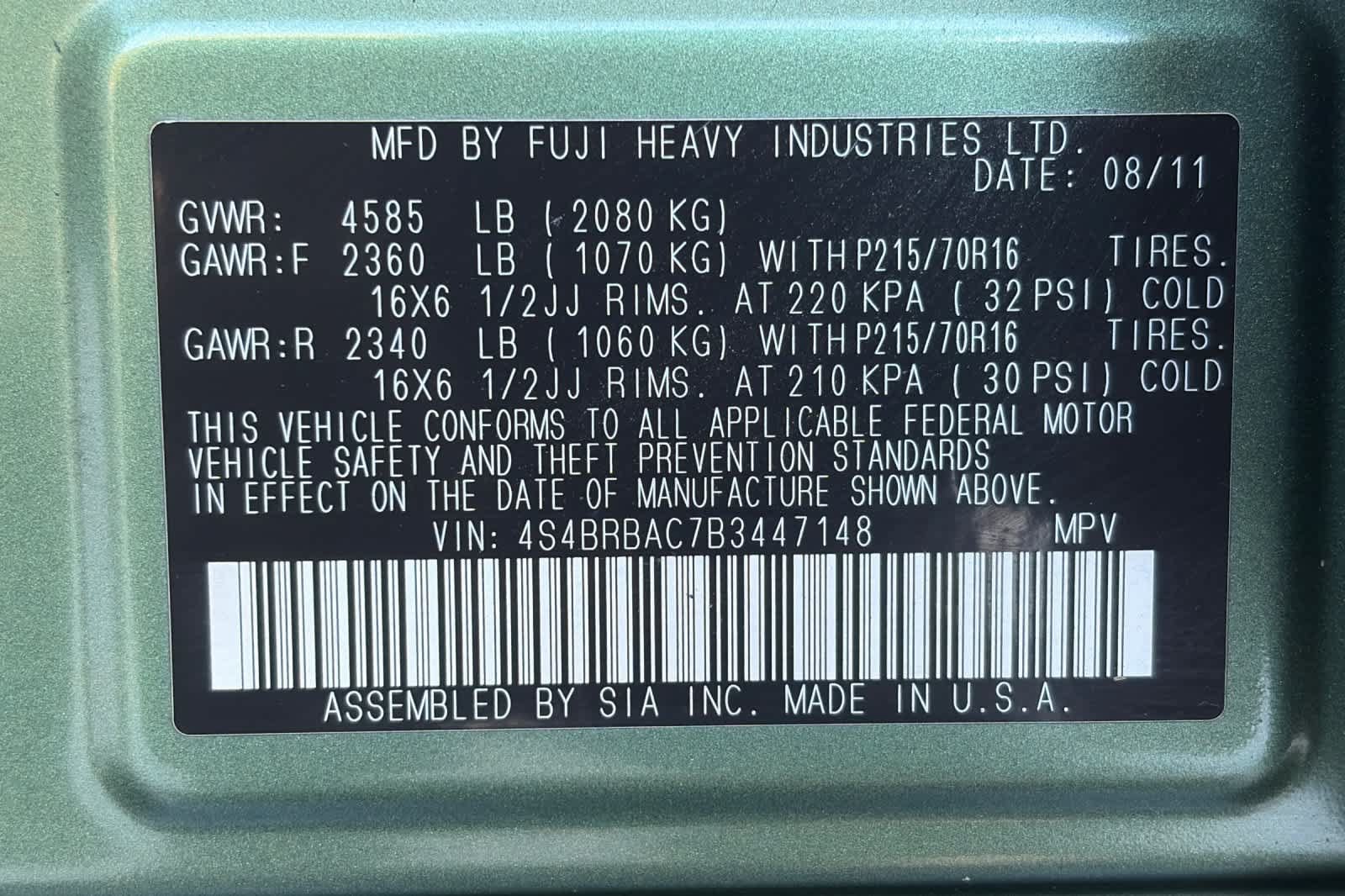 Used 2011 Subaru Outback 2.5i AWD/4WD image 29
