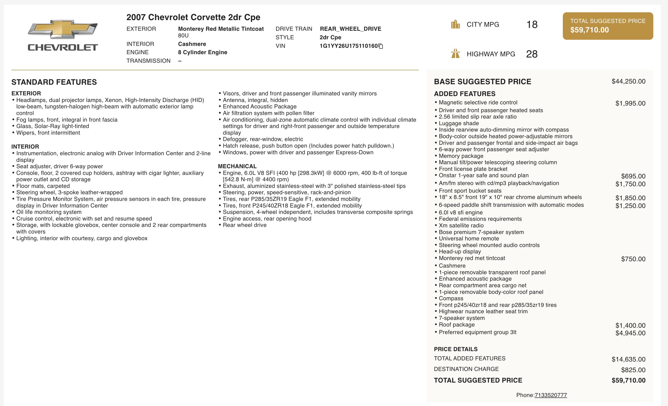 Used 2007 Chevrolet Corvette Coupe w/ Preferred Equipment Group image 5