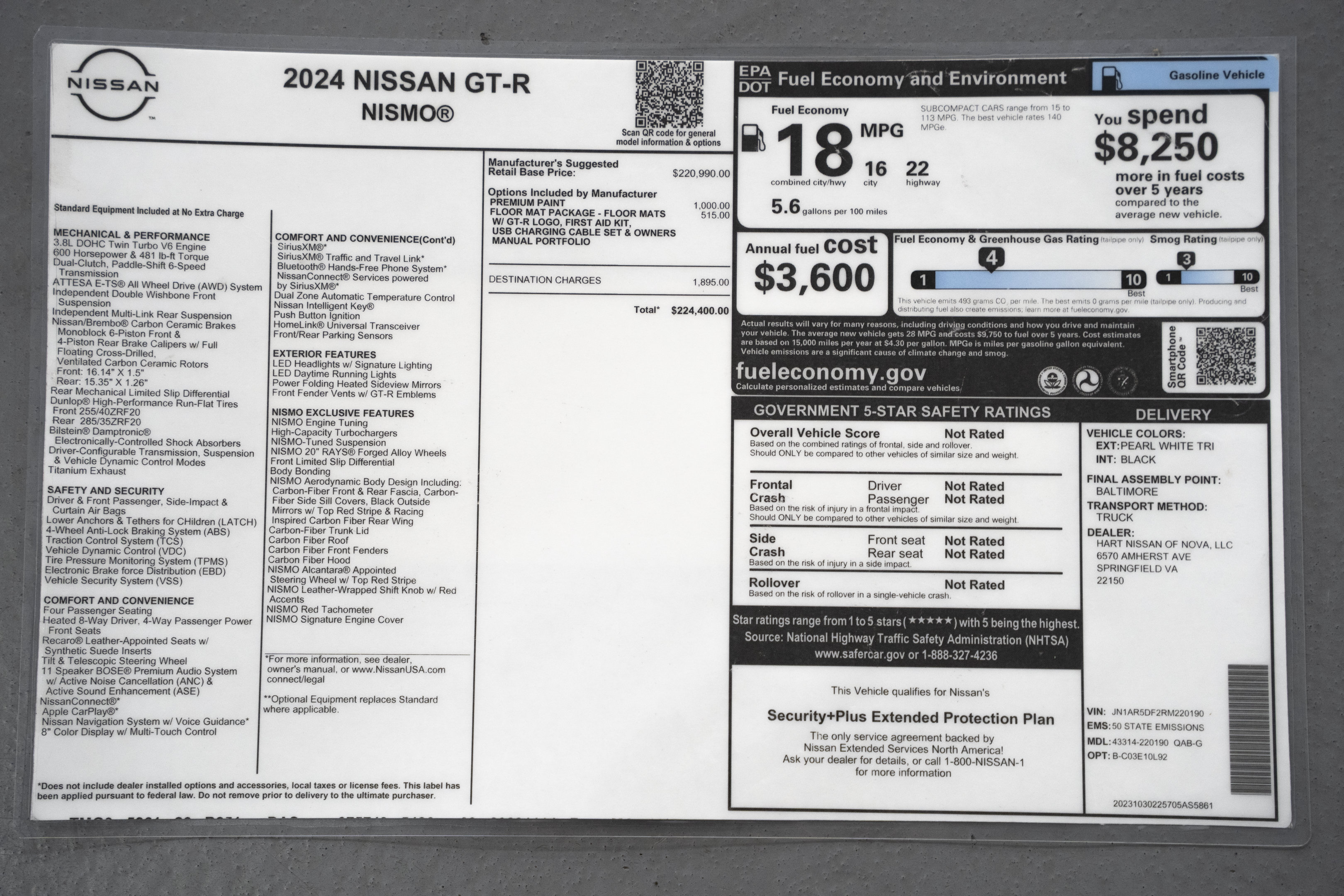 Used 2024 Nissan GT-R NISMO w/ Floor Mat Package AWD/4WD image 62