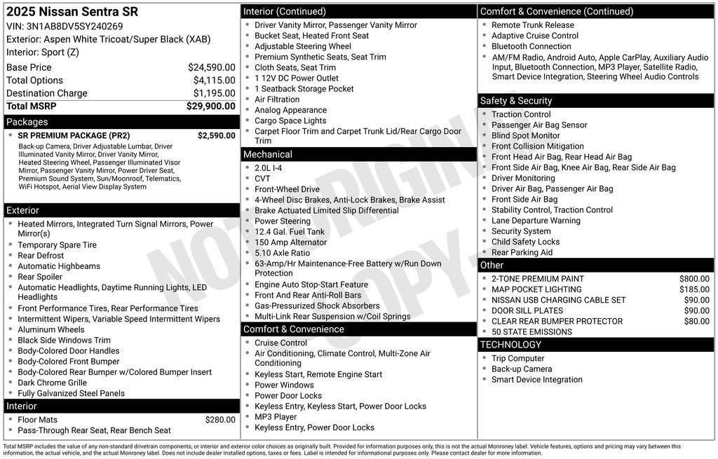Certified 2025 Nissan Sentra SR w/ SR Premium Package image 40