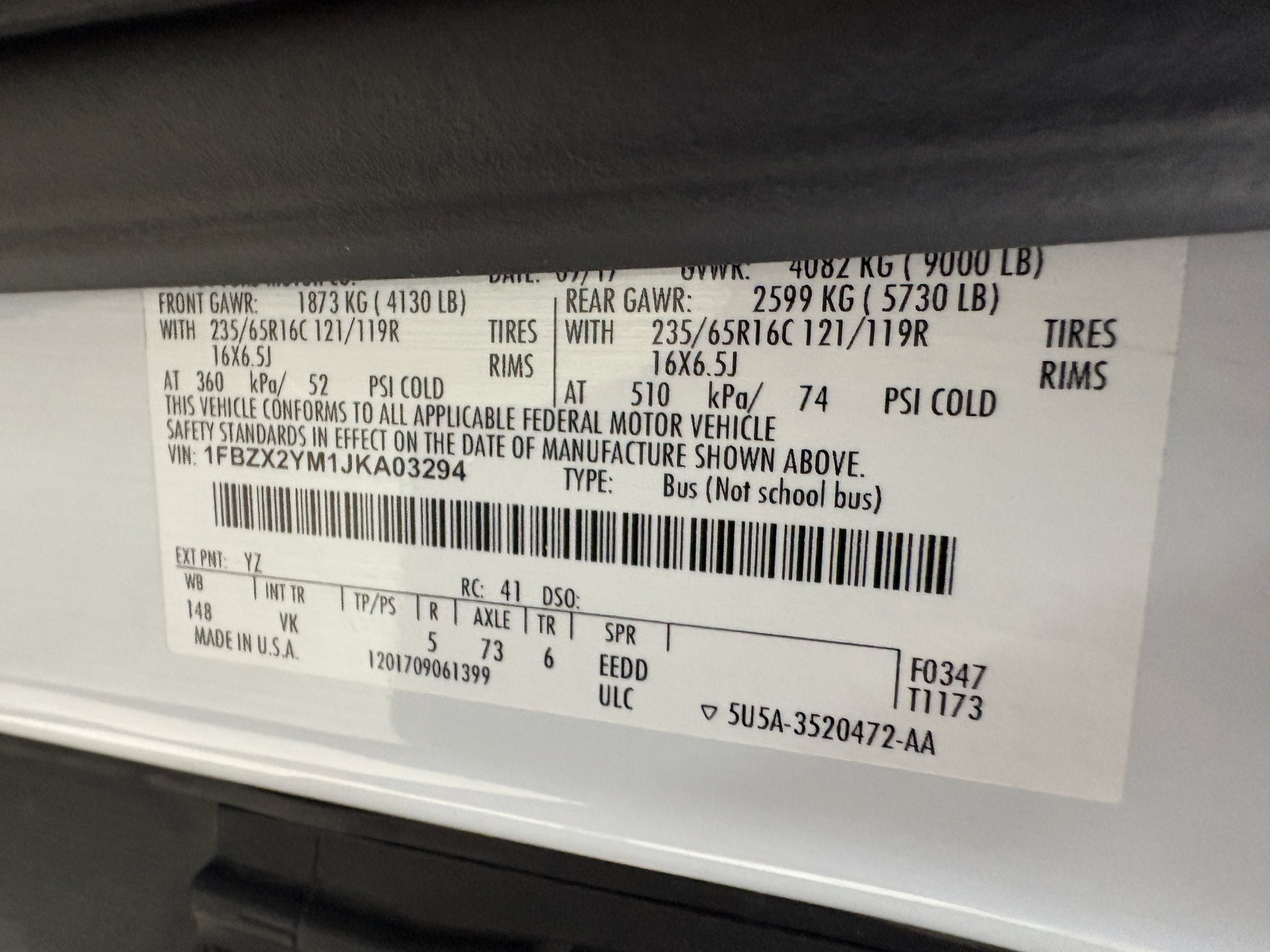 Used 2018 Ford Transit 350 XL RWD image 8