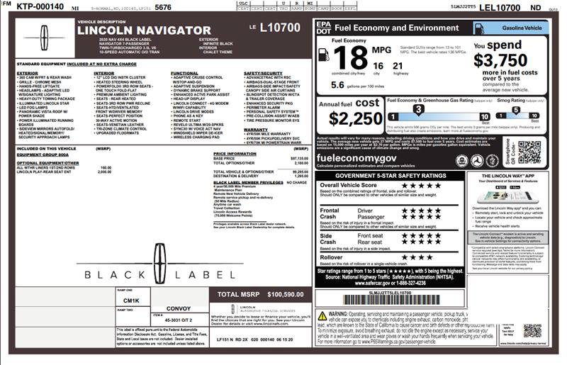 Used 2020 Lincoln Navigator Black Label AWD/4WD image 3