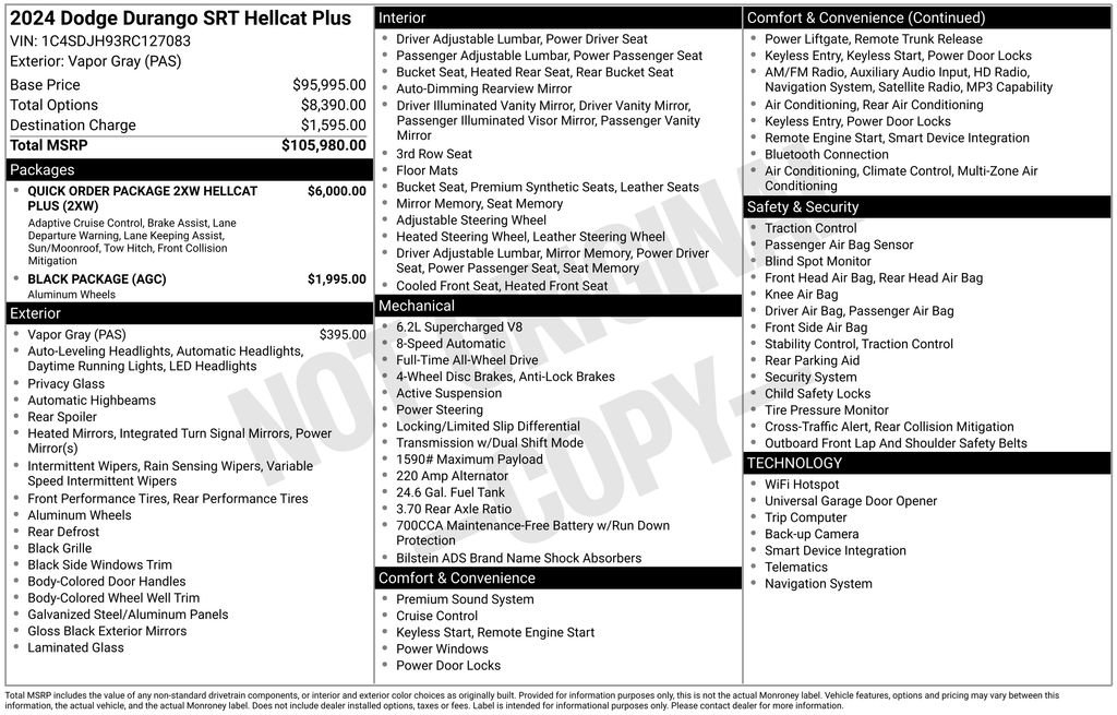 Used 2024 Dodge Durango SRT Hellcat image 45