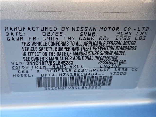 Certified 2025 Nissan Versa SR w/ Trunk Package FWD image 28