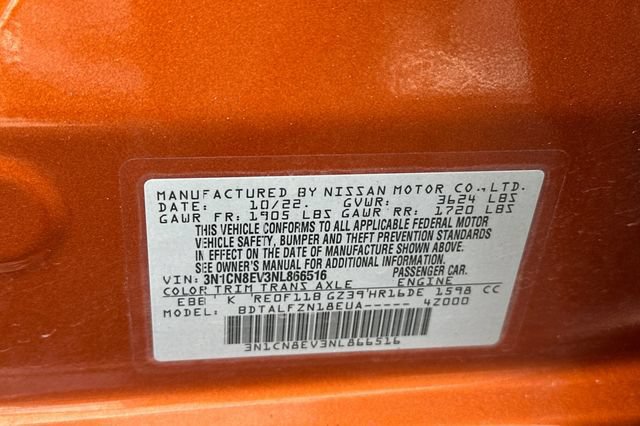 Used 2022 Nissan Versa SV w/ Trunk Package FWD image 32