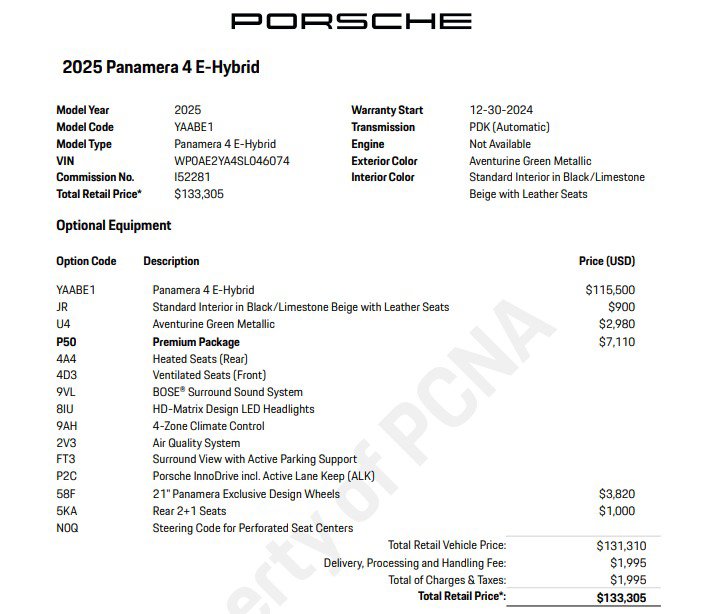 Certified 2025 Porsche Panamera 4 E-Hybrid AWD/4WD image 9