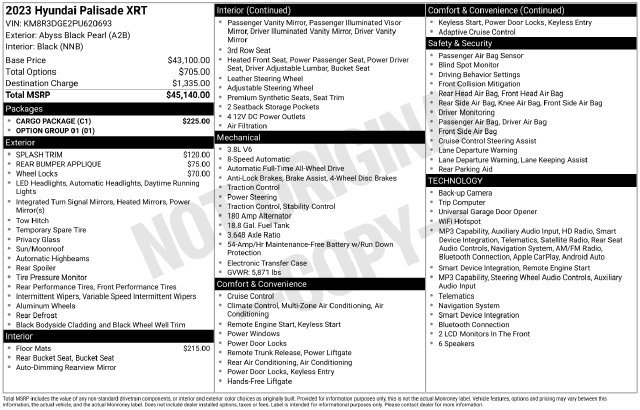 Used 2023 Hyundai Palisade XRT w/ Cargo Package AWD/4WD image 36