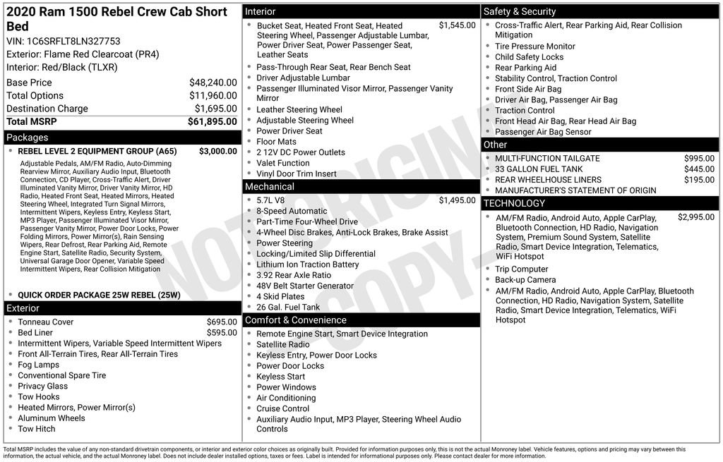 Used 2020 RAM 1500 Rebel w/ Rebel Level 2 Equipment Group image 40
