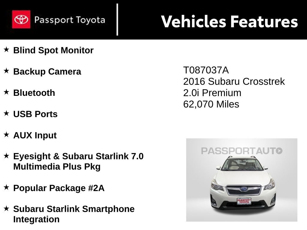 Used 2016 Subaru Crosstrek 2.0i Premium image 9
