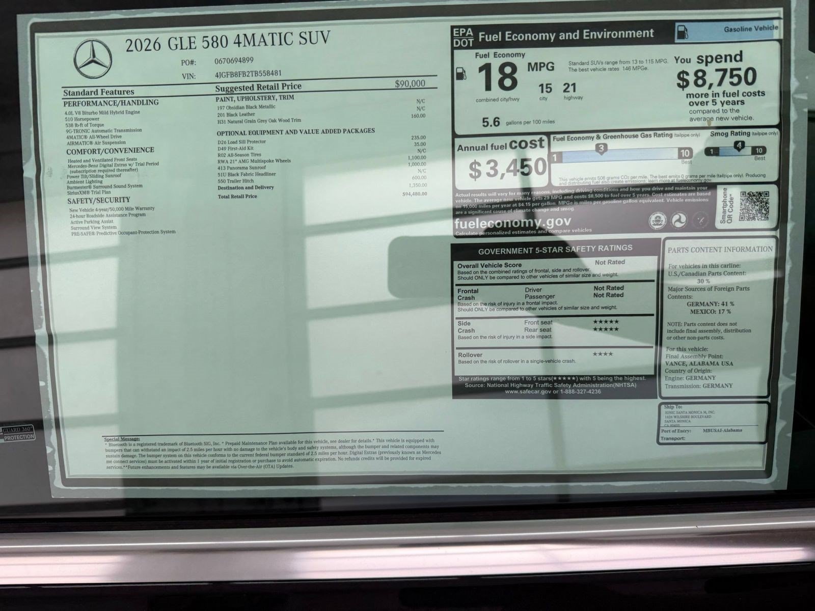 New 2026 Mercedes-Benz GLE 580 4MATIC image 33