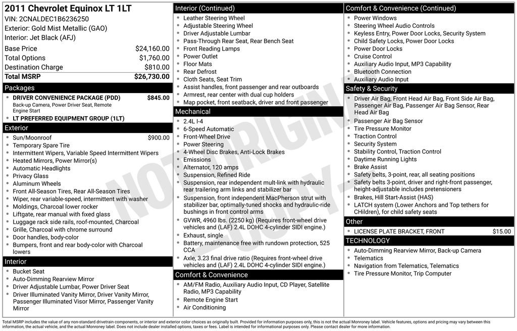 Used 2011 Chevrolet Equinox LT w/ Driver Convenience Package image 4