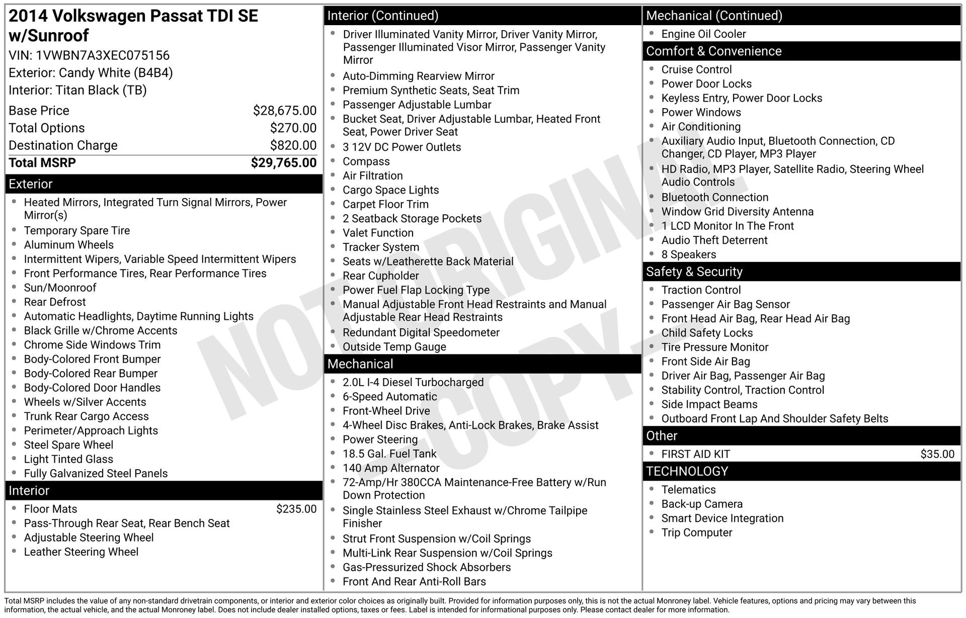 Used 2014 Volkswagen Passat TDI SE image 2