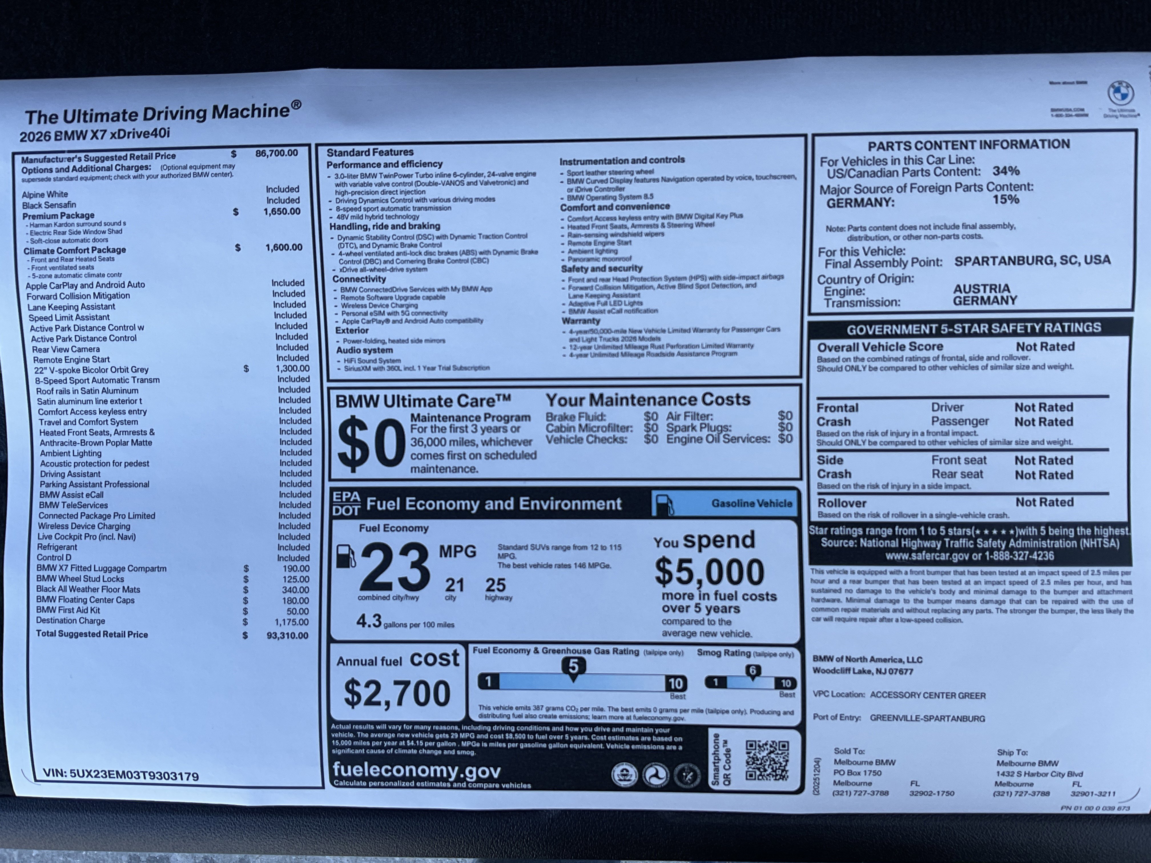 New 2026 BMW X7 xDrive40i w/ Premium Package image 38