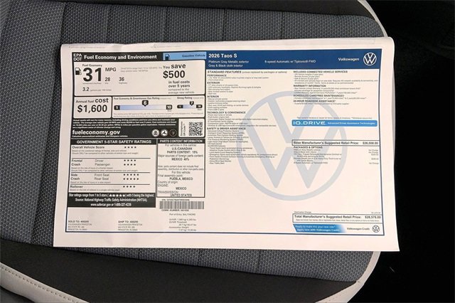 New 2026 Volkswagen Taos S image 15