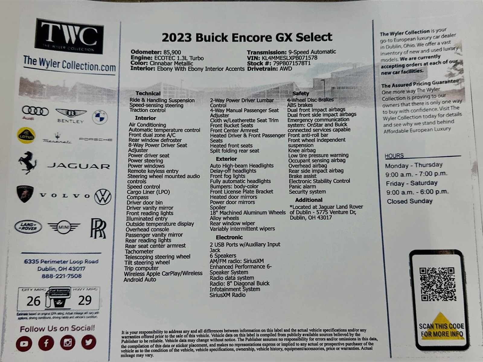 Used 2023 Buick Encore GX Select AWD/4WD image 47