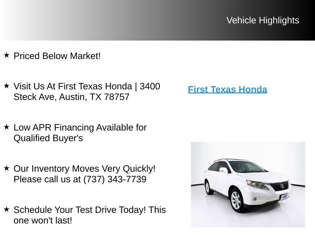 Used 2011 Lexus RX 350 2WD w/ Premium Pkg image 10