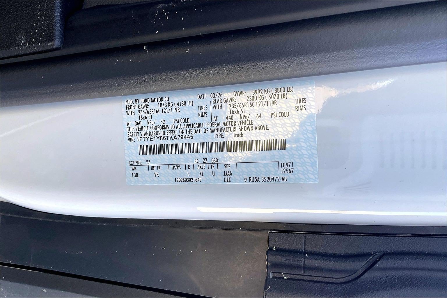 New 2026 Ford Transit 150 Low Roof w/ Load Area Protection Package RWD image 12
