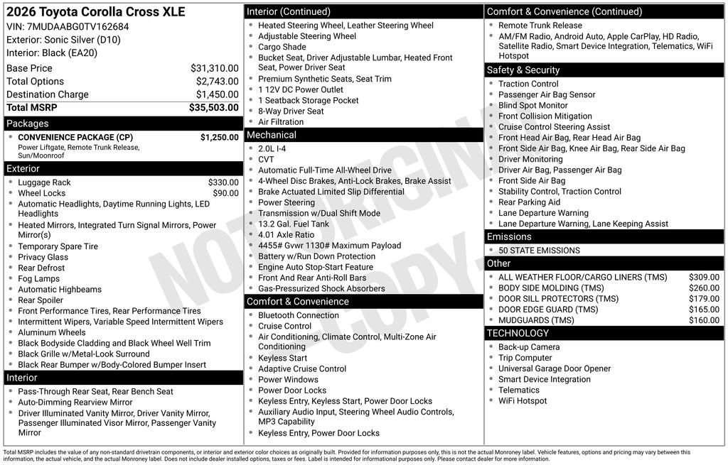 Certified 2026 Toyota Corolla Cross XLE w/ Convenience Package image 5