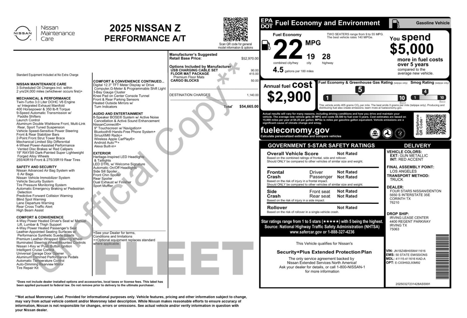 Used 2025 Nissan Z Performance w/ Floor Mat Package RWD image 57