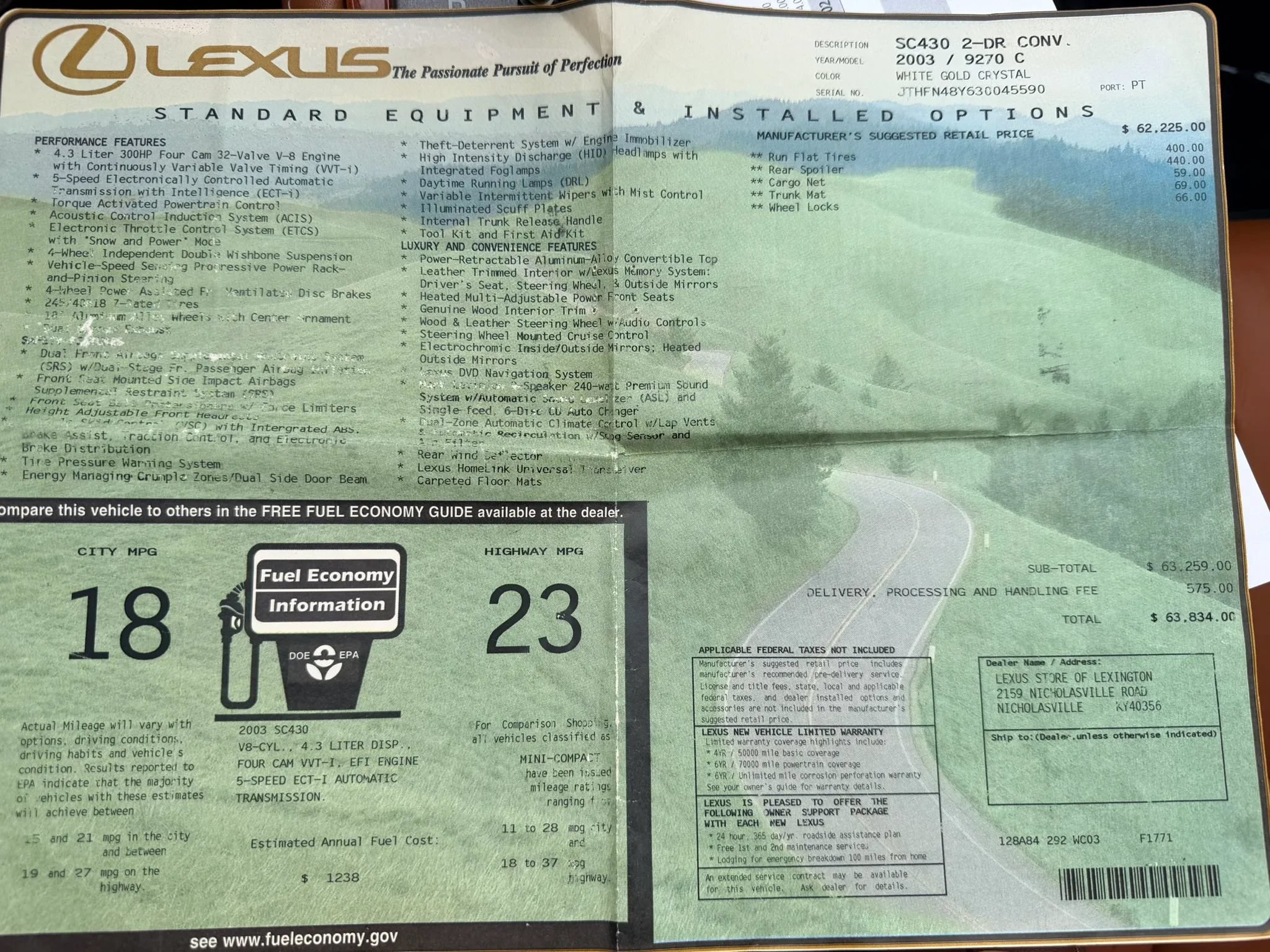 Used 2003 Lexus SC 430 Convertible RWD image 24