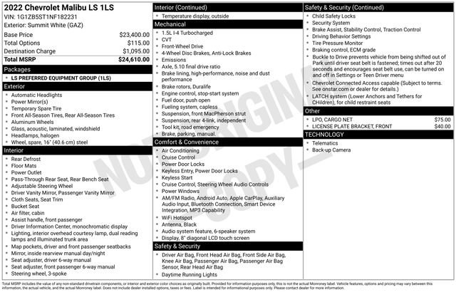 Used 2022 Chevrolet Malibu LS FWD image 6