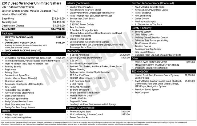 Used 2017 Jeep Wrangler Unlimited Sahara w/ Max Tow Package image 33