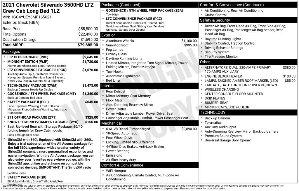 Used 2021 Chevrolet Silverado 3500 LTZ w/ LTZ Plus Package AWD/4WD image 72