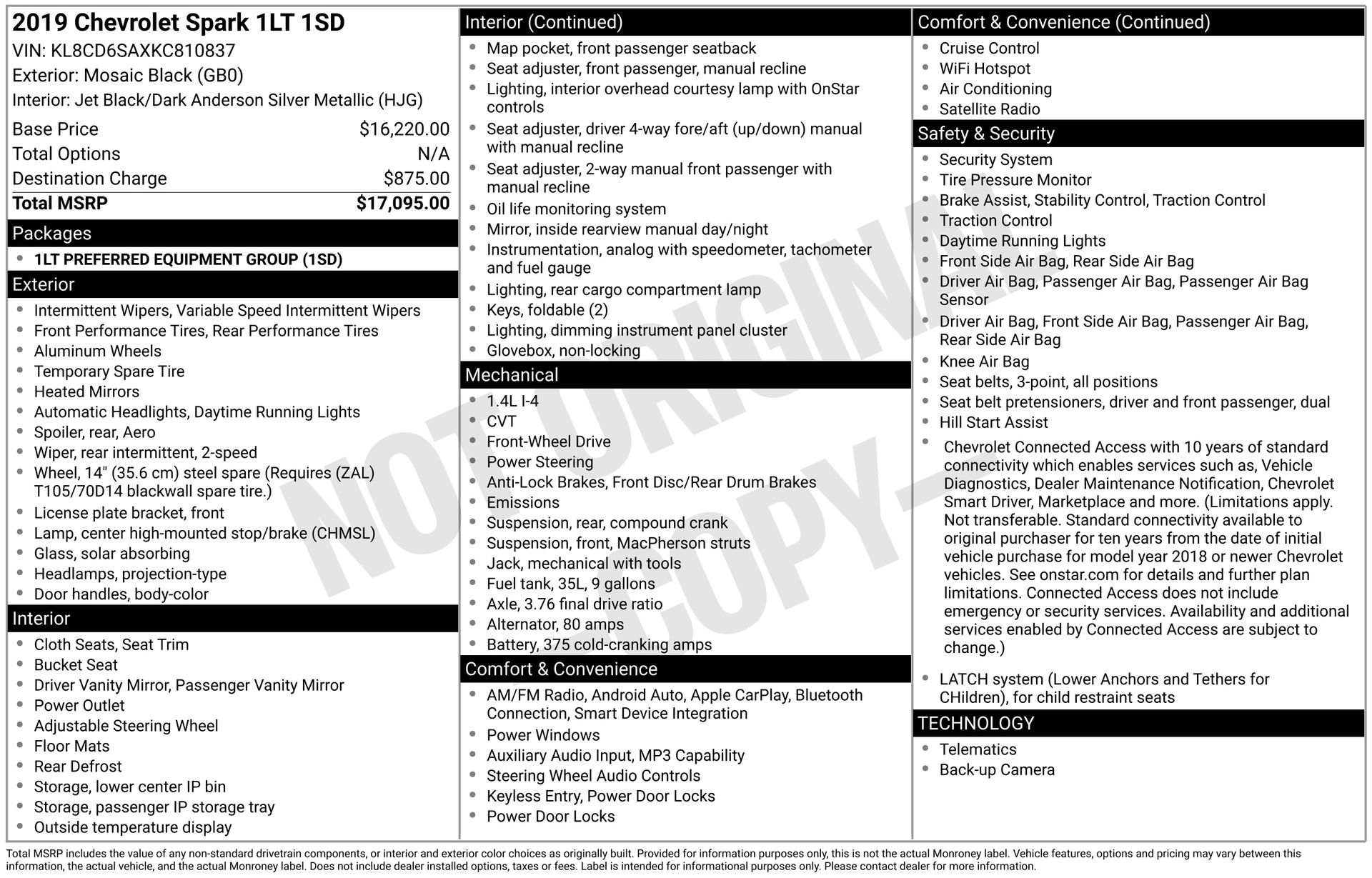 Used 2019 Chevrolet Spark LT FWD image 4