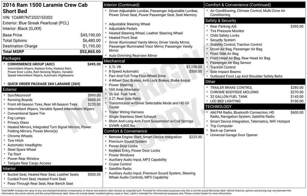 Used 2016 RAM 1500 Laramie w/ Convenience Group image 19