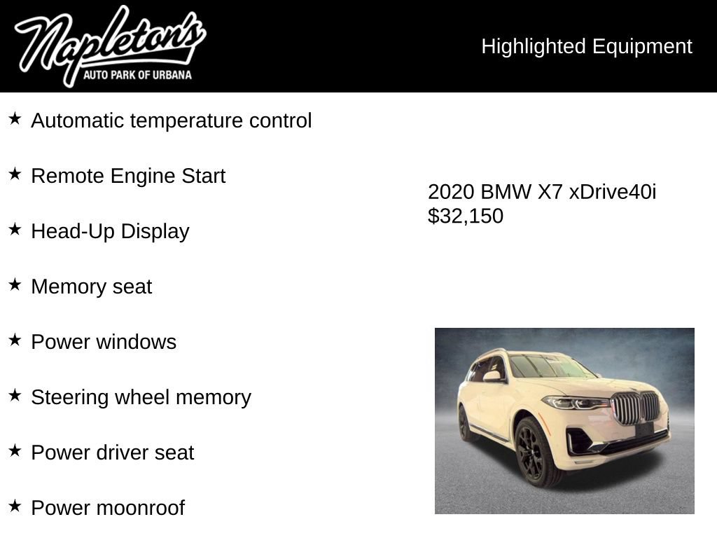 Used 2020 BMW X7 xDrive40i w/ Cold Weather Package AWD/4WD image 8