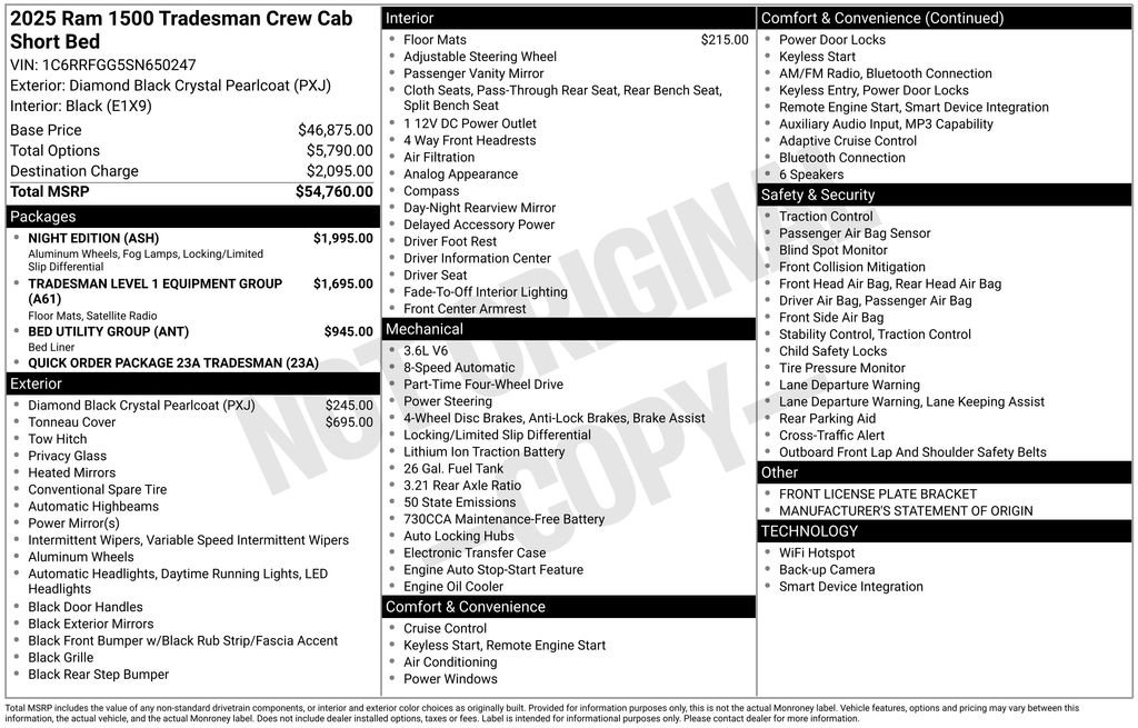 Used 2025 RAM 1500 Tradesman w/ Night Edition AWD/4WD image 3