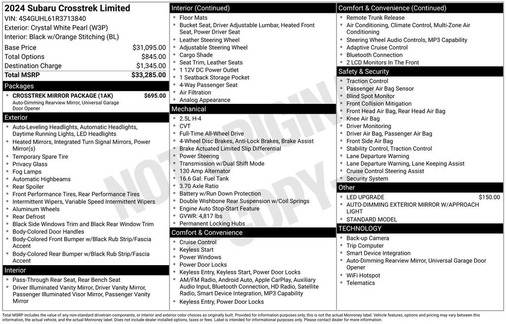 Used 2024 Subaru Crosstrek 2.5i Limited w/ Crosstrek Mirror Package AWD/4WD image 31
