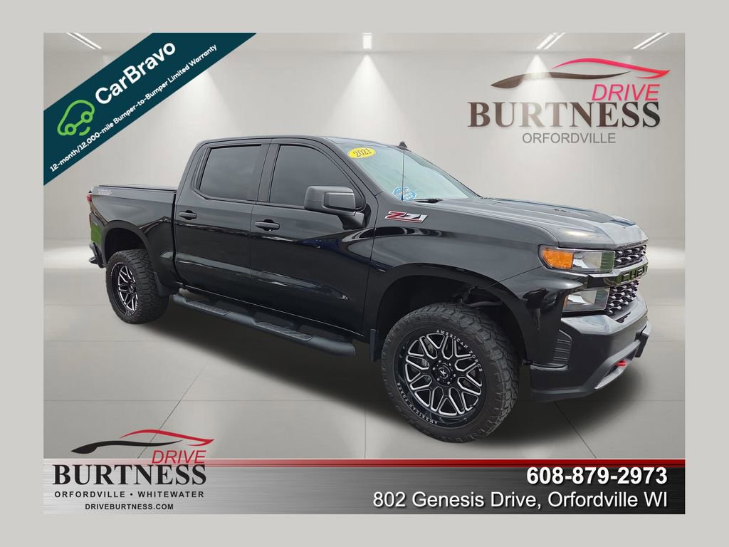 Certified 2021 Chevrolet Silverado 1500 Custom Trail Boss w/ Midnight Edition AWD/4WD image 1