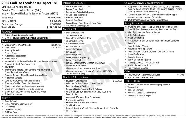 Certified 2026 Cadillac Escalade IQL Sport 1 AWD/4WD image 34