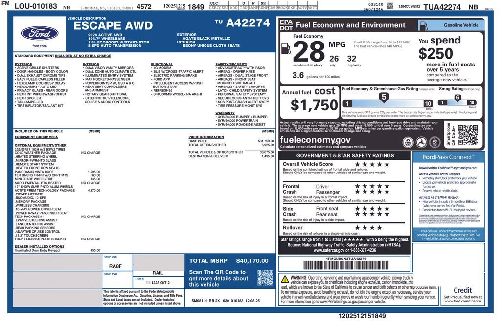New 2026 Ford Escape Active w/ Active Premium Tech Pack AWD/4WD image 13