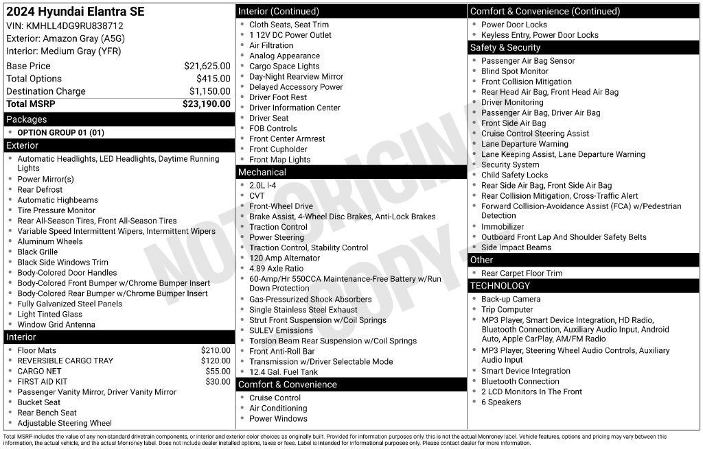 Used 2024 Hyundai Elantra SE FWD image 37